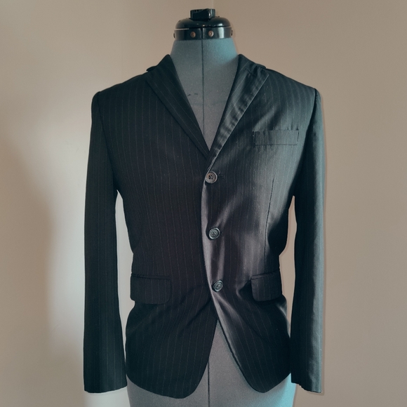 CALVIN KLEIN Black Pink Stripe Blazer - Picture 2 of 11